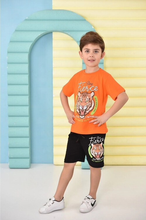 ERKEK ÇOCUK TİGER DESENLİ ŞORTLU TAKIM