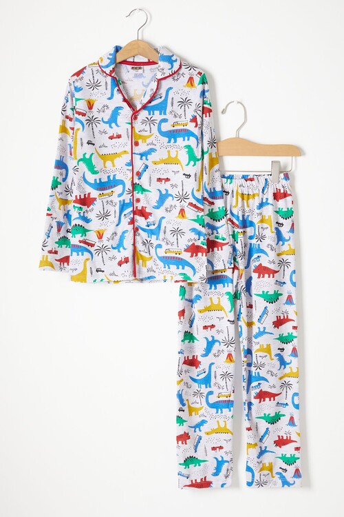 Dinozor Desenli Erkek Çocuk Pijama Takımı